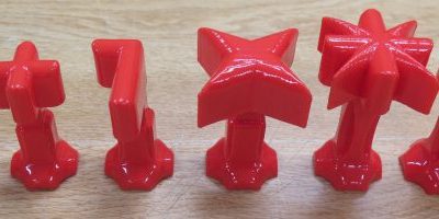 chess pieces 3D printed in classroom