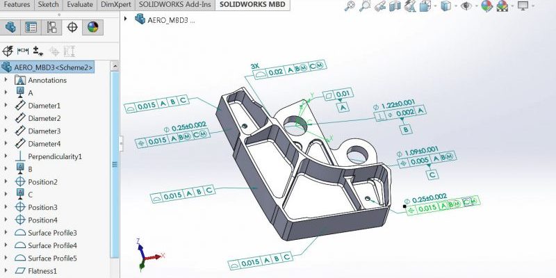 SOLIDWORKS MBD Aerospace Part