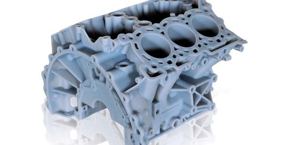 Stratasys Rigid Opaque engine block in Vero Material