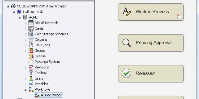 Workflow design with the Administration Tool
